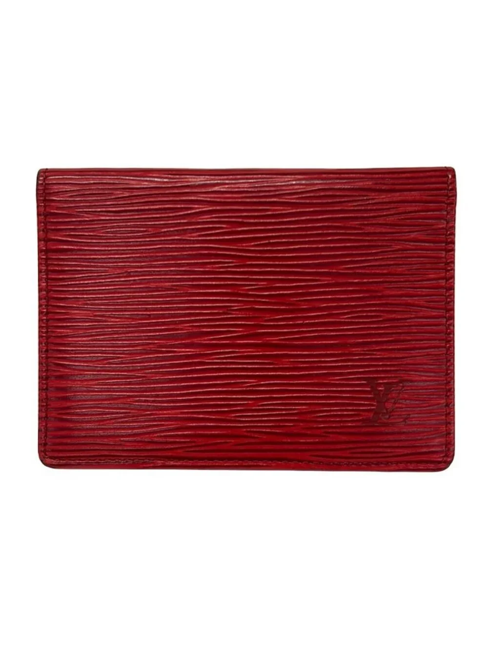 Louis Vuitton Pass Case Epi Porte 2 Cartes Vertical Castilian Red Leather Card